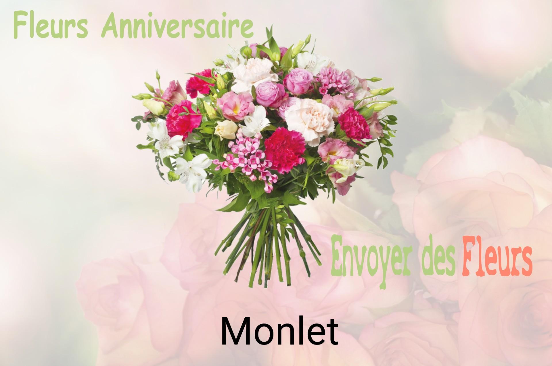 Bouquet de fleurs d’anniversaire livré à Monlet