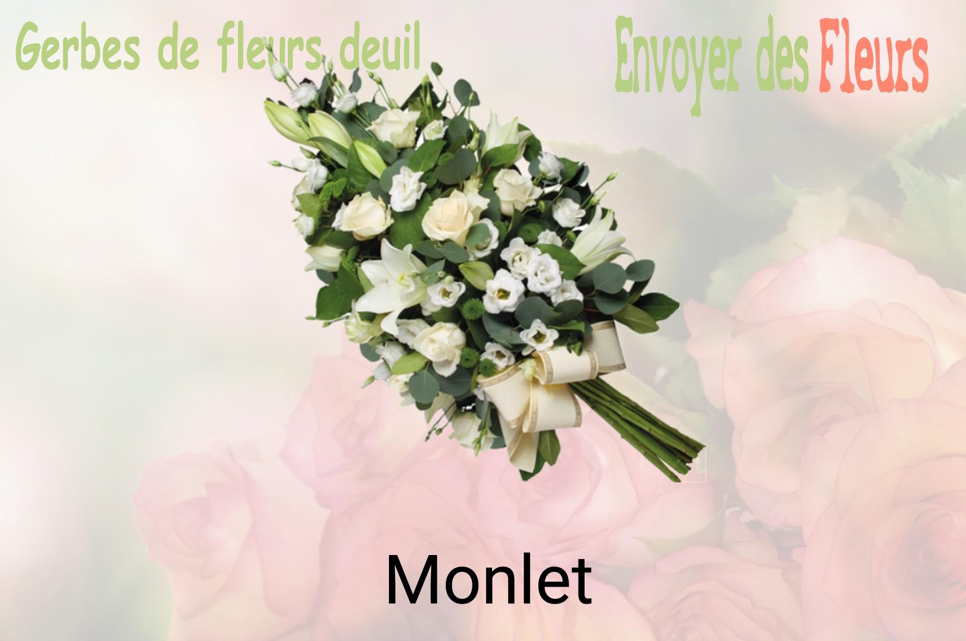 Gerbe de fleurs de deuil livrée à Monlet
